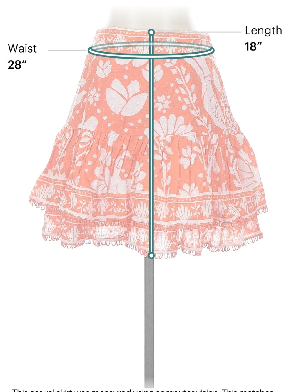 FARM Rio Orange and White Floral Ruffle Mini Skirt - Picture 4 of 5